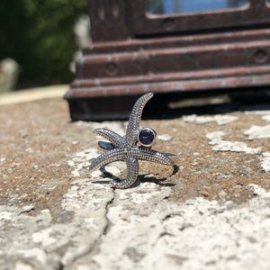 Iolite Sterling Silver Starfish Ring Sz 7